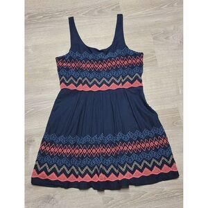 HeartSoul Women's Blue‎ Embroidered Sleeveless Shift Mini Dress Size XL
